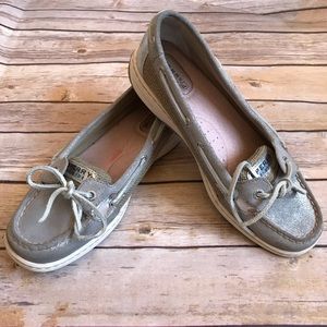 Sperry Top Sider Silver Deck Shoes